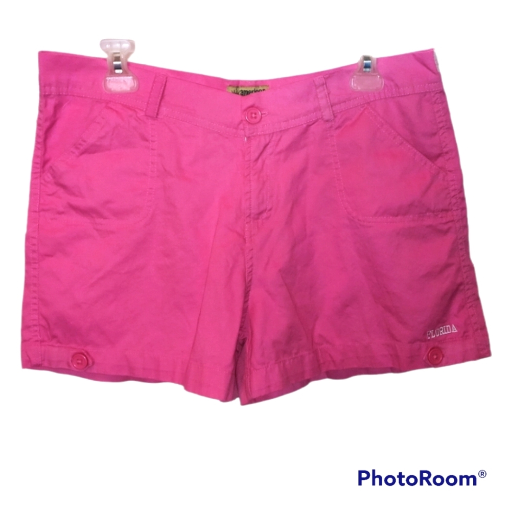 American Crown Florida logo Shorts, Pink, Button Zip, L 12/14